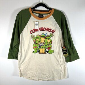 BoxLunch NWT Nickelodeon‎ Teenage Mutant Ninja Turtles 3/4 Sleeve T-shirt XL